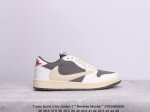 公司级aj1倒勾travis Scott X Air Jordan 1 ” Reverse Mocha “ Aj1乔1 Ts 闪电 联名倒钩 低帮文化篮球鞋 完