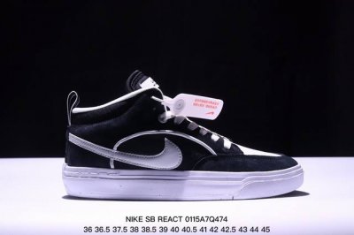 真标Nike Sb React Leo 冬季新款复古中帮滑板鞋休闲运动鞋 货号:Dx4361-001 尺码:36 36.5 37.5 38 38.5 39 40