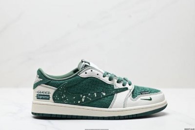 公司级Aj1倒勾Travis Scott X Air Jordan 1 ” Reverse Mocha “ Aj1乔1 Ts 闪电 联名倒钩 低帮文化篮球鞋 完