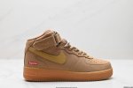 公司级nike Air Force 1 Mid空军一号小麦高帮 原楦头原纸板 打造纯正空军版型 专注外贸渠道 全掌内置蜂窝气垫 #原盒配件 原厂中底钢印、拉帮完