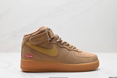 公司级nike Air Force 1 Mid空军一号小麦高帮 原楦头原纸板 打造纯正空军版型 专注外贸渠道 全掌内置蜂窝气垫 #原盒配件 原厂中底钢印、拉帮完