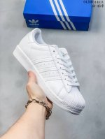 真标带半码 阿迪达斯三叶草adidas Originals Superstar Milk White Lace 贝壳头系列低帮经典百搭休闲运动板鞋。35-44半