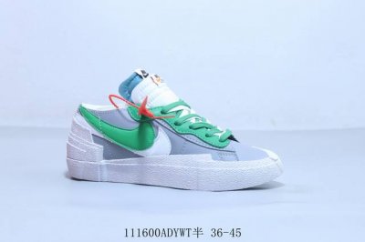 210 耐克 Nike Blazer X Sacai 原盒真标 拼色皮面拼接 日式结构美学 Sacai走秀款 拼色双勾 开拓者低帮板鞋 111600Adywt半