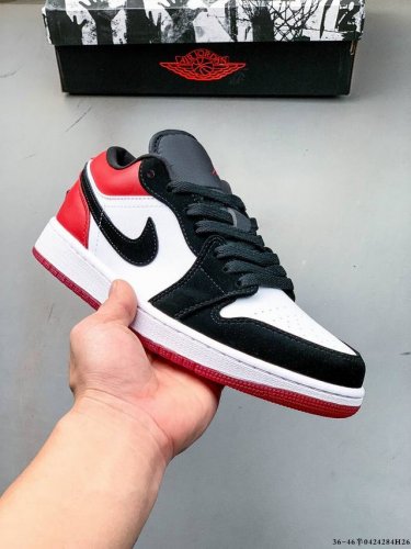 公司级头层！耐克Nike Air Jordan 1 Low Aj1 乔1 低帮潮流运动休闲板鞋。Aj1 低帮拼接 完美版型真头层牛皮# 内置缓震气垫 原鞋开模