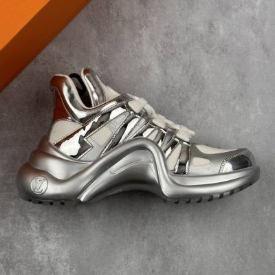 本地620 核心私 Ns炸款米兰走秀风，高奢品牌-路易威登Louis Vuitton Archlight Sneakers Lv真皮拼色减震网面运动弓型舞蹈复古