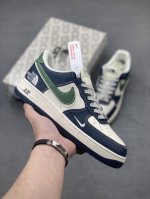 本地自取310 海外限量发售！公司级Nike Air Force 1 '07 Low “北面联名--黑绿双勾”空军一号 低帮 运动鞋 休闲鞋 折边针车 工艺难度