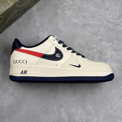 本地 核心私 Nike Air Force 1'07 Low 古驰联名 蓝红双色勾 空军一号低帮休闲板鞋 #原楦头原纸板 原装鞋盒 定制五金配件 内置全掌气垫