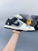 公司级 Nike Sb Dunk Low“ Bape联名 白灰黑” 周年高端定制 低帮休闲板鞋 定制鞋盒 大厂纯原品质出货 超高清洁度 皮料切割干净无任何毛边