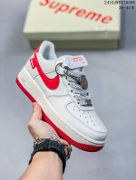 海外限量发售！公司级nike Air Force 1 '07 Low “Supreme联名--米红”空军一号 低帮 运动鞋 休闲鞋 折边针车 工艺难度大 原楦头