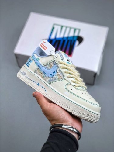 Nike Air Force 1'07 Low Love Words 小香风系列 蓝言情话 空军一号低帮休闲板鞋 Fj7740-510 #深海的蓝是时光揉碎的星