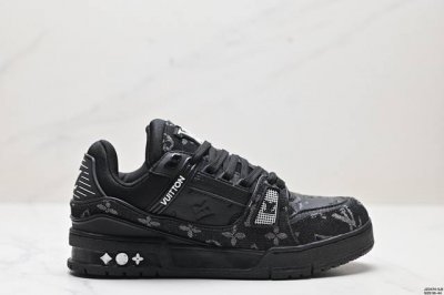 真标全新lv路易威登louis Vuitton Trainer Sneaker Low休闲运动文化百搭板鞋 尺码:36-44 id:Jzd474-Sje
