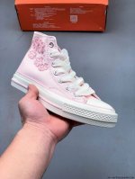 140 匡威Conversw All Star 1970S粉色刺绣小花瓣休闲帆布板鞋 0326190T20