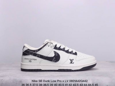 公司级 耐克 Nike Sb Dunk Low Pro X Lv 路易威登 联名复古低帮休闲运动滑板板鞋。采用脚感柔软舒适zoomair气垫，有效吸收滑板等极限