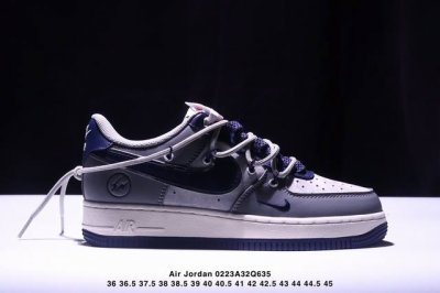 海外限量发售！公司级Nike Air Force 1 '07 Low “斯图西联名 深蓝翻毛白勾”空军一号 低帮 运动鞋 休闲鞋 折边针车 工艺难度大 原楦头原