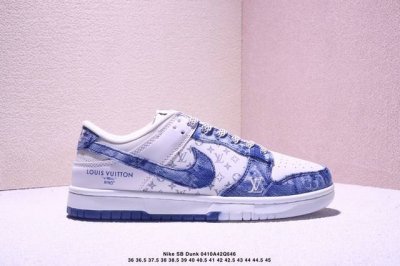 Nike Sb Dunk Low“Lv联名 蓝牛仔” 周年高端定制 低帮休闲板鞋 定制鞋盒 高级防水材料 夜光效果 反光效果 大厂纯原品质出货 超高清洁度 皮料