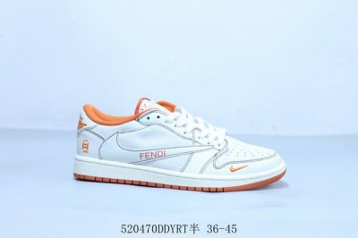 乔丹Air Jordan 1 Low Aj1 乔1低帮复古文化休闲运动篮球鞋倒勾 Fendi 货号 Xz5749-002 520470Ddyrt半 36-45