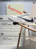 350 定制鞋盒 纯原大厂# Supreme X乔丹Air Jordan 1 Low Aj1低帮系列篮球鞋 官方同步配色 原装级产物 #拒绝公底 立体鞋型 细节