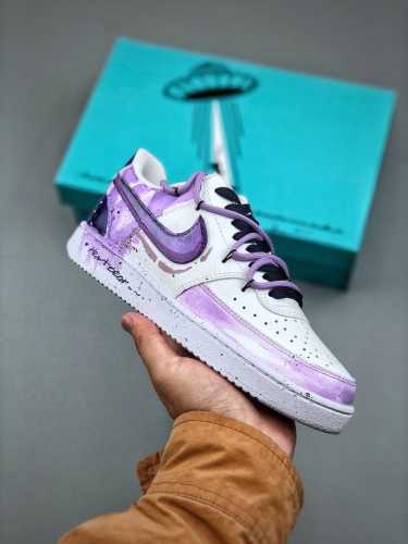 Nike Court Vision Low 坠落银河 梦幻 浪漫主义 扎染渐变 紫休闲运动板鞋 纯原大厂出品 极力推荐低帮百搭透气休闲运动板鞋，经典耐用的设计兼
