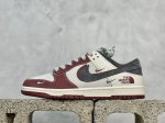 放店私 Nk Sb Dunk Low 北面联名 猪八灰红勾 周年高端定制 低帮休闲板鞋 Dm6868-042 #定制鞋盒 大厂纯原品质出货 超高清洁度 皮料切割