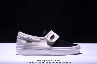 Fear Of Fog X Vans Slip-On 47 V Dx Fog高街黑白懒人魔术贴一脚蹬帆布鞋 货号：Vn0A3J9Fpzr T1S1 尺码：35-