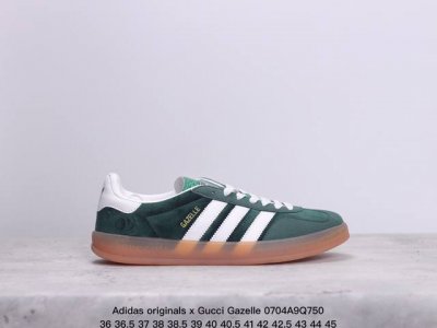 重磅联名 Adidas Originals X Gucci Gazelle 联名经典休闲板鞋 意大利2022时装周走秀款 德训鞋休闲鞋 货号： 7848 9St