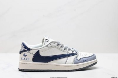 公司级Nike Air Jordan 1 X Travis Scott Aj1倒勾 ‘Diy’定制 耐克 低帮文化篮球鞋 完美品质出货 细节如图所示 鞋面切割工
