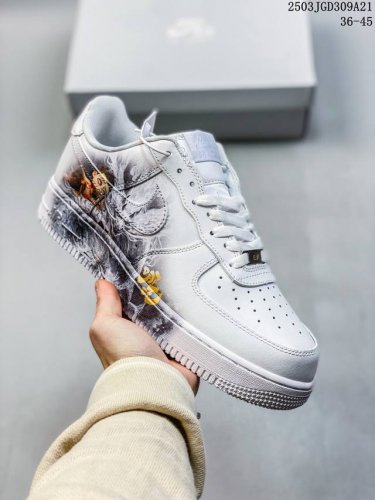 160 耐克Nike Air Force 1 Low 我命由我不由天 哪吒魔童闹海定制 空军一号低帮涂鸦百搭休闲板鞋 Cw2288 111 码数：36 36.5