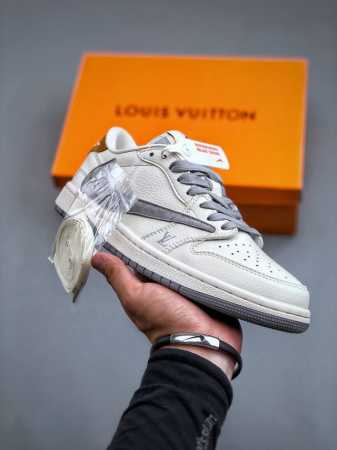 Travis Scott X Fragment Design X Jordan Air Jordan 1 Low Og Sp Aj1 乔1 Lv米白火星灰 低帮 - 点击图像关闭