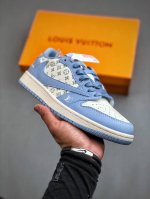 Travis Scott X Fragment Design X Air Jordan 1 Low Og Sp Aj1 乔1 Lv联名-印花大学蓝 低帮文化休闲