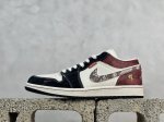 放店私 Xl版 Air Jordan 1 Retro Low X Supreme 蛇年限定 白黑红小钩 官方同步新色 原装级产物 拒绝公底 立体鞋型 细节完美