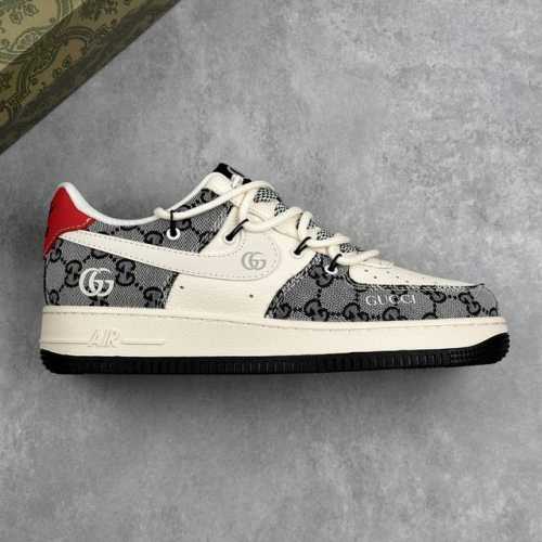本地 核心私 Nike Air Force 1 ‘07 Low “古驰联名 灰花纹抽绳”空军一号 低帮运动休闲鞋 折边针车 工艺难度大 原楦头原纸板 原装鞋盒