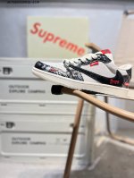 350 定制鞋盒 纯原大厂# Supreme X乔丹Air Jordan 1 Low Aj1低帮系列篮球鞋 官方同步配色 原装级产物 #拒绝公底 立体鞋型 细节
