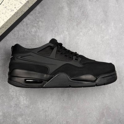 本地260 核心私 air Jordan 4 "Remastered" Aj4 乔4重制生胶黑 低帮休闲运动鞋 #改造后的设计采用了别致的黑色、由纺织网布、皮革