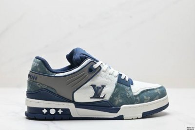 真标全新Lv路易威登Louis Vuitton Trainer Sneaker Low休闲运动文化百搭板鞋 尺码:40-45 Id:Jed129-Zjj