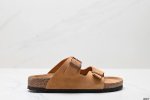 公司级Birkenstock勃肯拖鞋系列 凉拖鞋休闲沙滩凉鞋 牛皮绒面革软底双扣拖鞋 货号:051751 尺码:35-45 Id:Jed538-Fj D