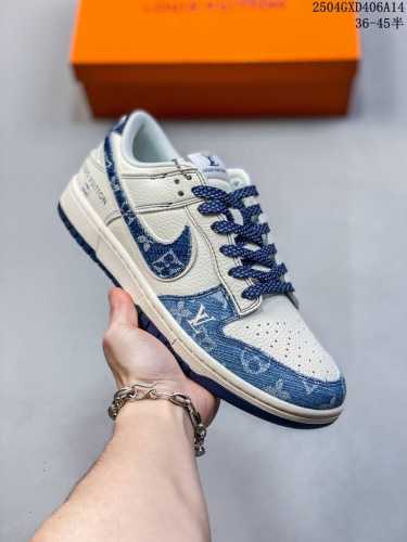 海外爆款限量发售！Nike Sb Dunk Low“ Lv联名 深浅蓝” 周年高端定制 低帮休闲板鞋 定制鞋盒 大厂纯原品质出货 超高清洁度 皮料切割干净无任何