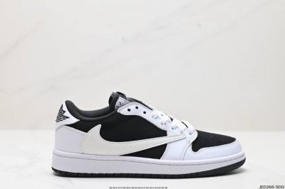 公司级aj1倒勾travis Scott X Air Jordan 1 ” Reverse Mocha “ Aj1乔1 Ts 闪电 联名倒钩 低帮文化篮球鞋 货