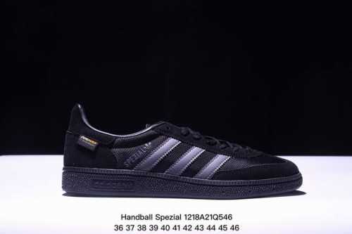 Adidas Handball Spezial 阿迪达斯三叶草复古休闲鞋 桑巴复刻 牛皮材质德训鞋 真标带半码 Size:36-46码 Xm1218Q546