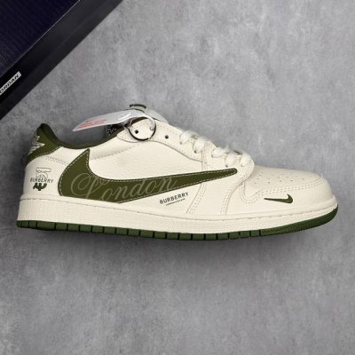本地360 核心私 travis Scott X Fragment Design X Air Jordan 1 Low Og Sp 乔1 巴宝莉联名 绿英文勾