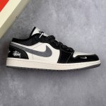本地 核心私 Air Jordan 1 Low Aj1 乔1 斯图西联名 黑灰勾 高端定制 低帮复古篮球鞋 #定制鞋盒 大厂纯原品质出货 超高清洁度 皮料切割干