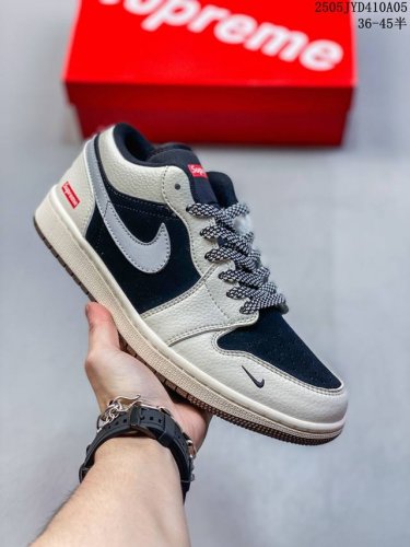 耐克 Air Jordan 1 Low *古驰 Mr.Vera设计师 高端定制 米白棕配色冲击视觉 采用柔软皮革面料超高舒适度体验 定制鞋盒 大厂纯原品质出货