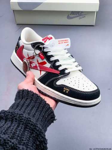 330 公司级头层！耐克Nike Air Jordan 1 Low Aj1乔1 倒勾低帮潮流缓运动休闲板鞋。Aj1 低帮拼接 完美版型真头层牛皮# 内置缓震气垫