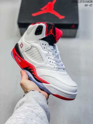 150 真标带半码 air Jordan 5 Fire Red 流川枫 白红 火花原色 Da1911-102 尺码：见图 编码：03Jjy314A28