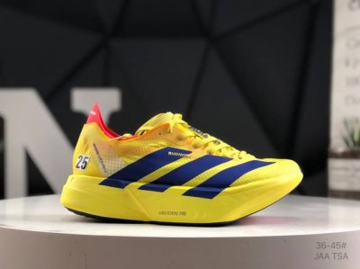 210 adidas Adizero Adios 4 M马拉松飞线贾卡轻质透气休闲运动跑步鞋 采用双层透气网纱 Flywire动态飞线绑缚鞋面材质 内置Zoom