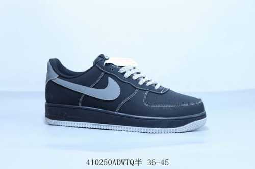耐克 Nike Air Force 1 Af1耐克 低帮 空军一号休闲板鞋黑灰 勾 货号 Lv0251-136 410250Adwtq半 36-45