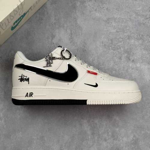 本地 核心私 nike Air Force 1 07 Low 斯图西联名 双拼小红标 空军一号 低帮运动休闲鞋 折边针车 工艺难度大 原楦头原纸板 原装鞋盒 定