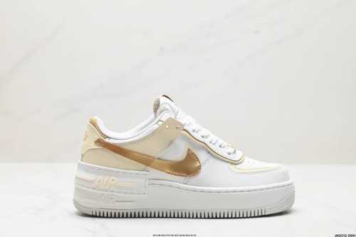 公司级耐克nike Wmns Air Force 1 Shadow全新少女系解构主义设计 马卡龙空军一号轻量增高低帮百搭板鞋 为经典设计注入玩味元素 分层结构