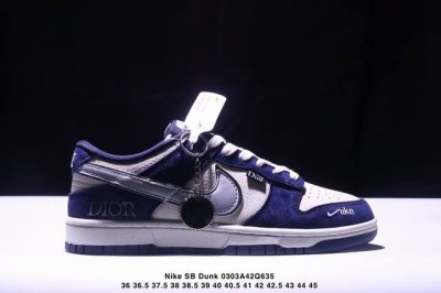 310 海外爆款限量发售！公司级 Nike Sb Dunk Low“ 古驰联名——烟灰蓝勾” 周年高端定制 低帮休闲板鞋 定制鞋盒 大厂纯原品质出货 超高清洁度