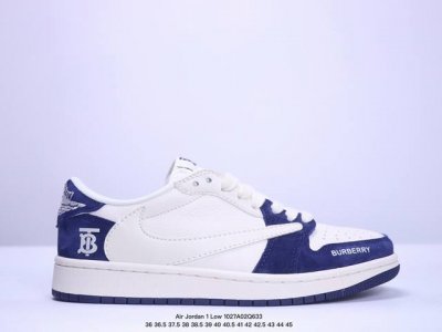 海外爆款限量发售！公司级 Travis 时尚元素x Jordan Air Jordan 1 Low OG SP “巴宝莉联名 经典巴宝蓝配色” 联名合作融合了T