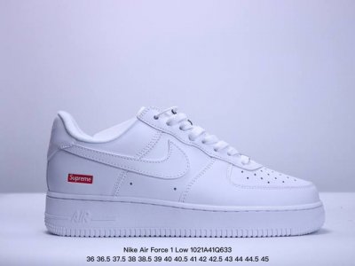 No.1版本 遥遥领先 纯原级别 Supreme x Nike Air Force 1 Low 联名Supreme纯白红标板鞋 货号：CU9225- 原厂冲刀皮